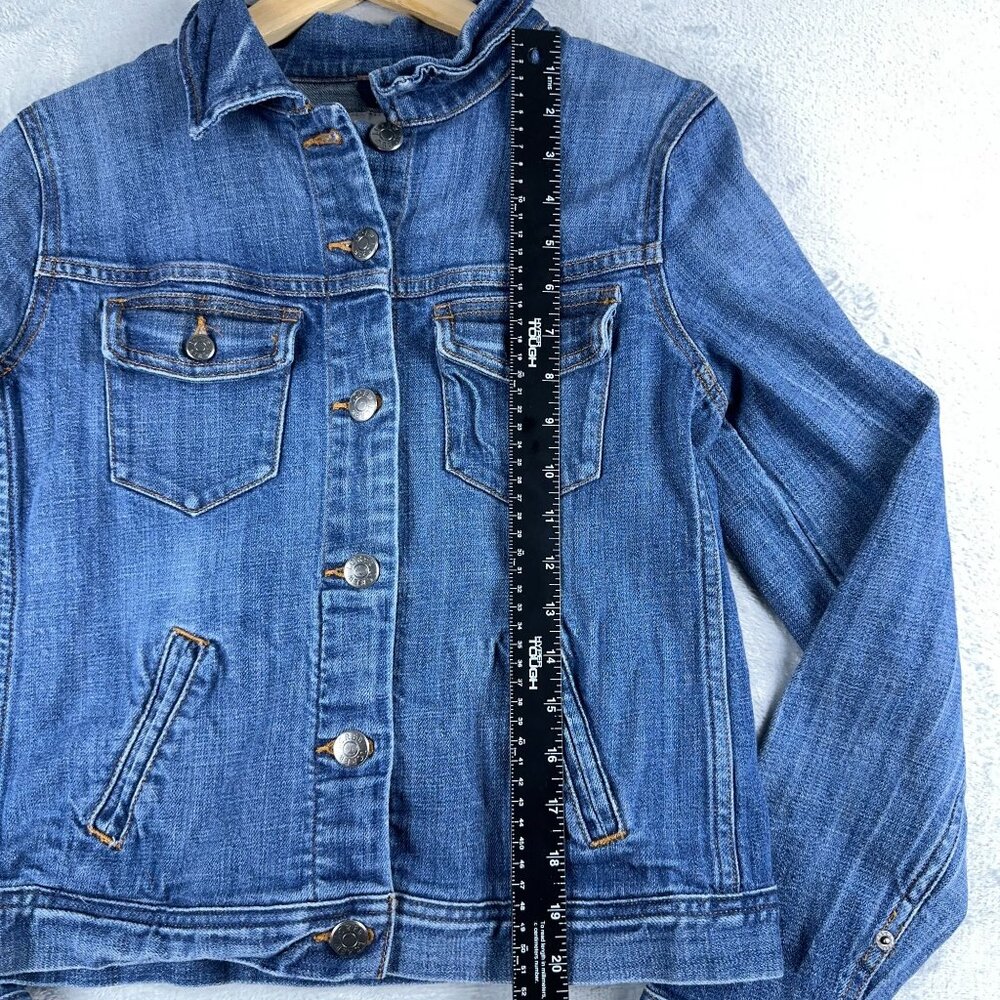 J. Crew Denim Jean Jacket Biker Trucker Pockets 02661SU Womens Blue Size Small - Picture 8 of 12